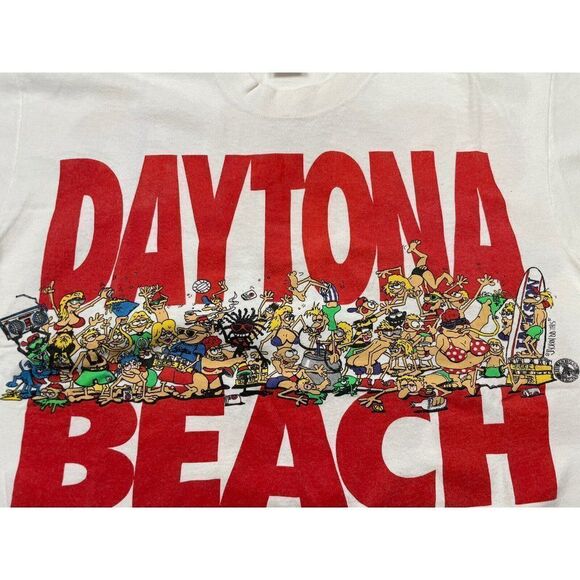 VINTAGE Spring Break Daytona Beach 1992 T-shirt Men Large USA 90s Single Stitch - Picture 2 of 10